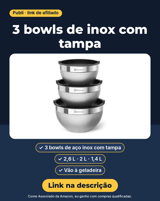 Conjunto de Bowls Inox com Tampa Electrolux